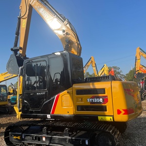 รถขุดตีนตะขาบ Sany SY135C รุ่นปี 2021 ขนาด 12 ตัน สีเหลือง ติดตั้งบนแทร็ก อุปกรณ์ก่อสร้างงานหนัก พร้อมเครื่องยนต์ เกียร์บ็อกซ์ และ PLC - Product Image 4
