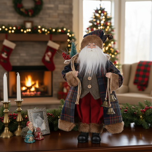 Fabricant de décorations de Noël grand format, élégantes, à motif écossais, représentant Santa Murte et Père Noël grandeur nature - Product Image 2