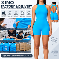 Combinaison une pièce grande taille pour femme, effet froncé aux fesses, avec coussinets de poitrine amovibles, pour le yoga, fabricant OEM ODM d'articles de sport
