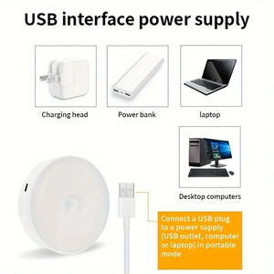 Прочный ПВХ домашний декор Освещение мини-датчик движения кнопка управления Регулируемая яркость для шкафа/лестницы/прихожей батарея - Product Image 6