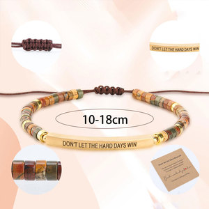 Wholesale 316L Stainless Steel 14k 18k Gold Plated Fashion <b>Bracelets</b> & Bangles Inspirational <b>Bracelet</b> <b>Beads</b> for Women <b>Men</b> - Product Image 4