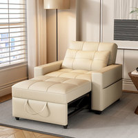Canapé-lit inclinable en cuir, fauteuil convertible pliable pour appartement et bureau