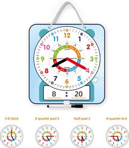 Reloj Magnético de Papel para Escribir, Diseño Bonito y Grande, Reloj de Demostración Azul para que los Niños Aprendan la Hora, Material Escolar para el Hogar - Product Image 4