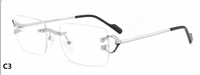 Monture de lunettes carrée en métal légère et simple, sans monture, pour verres optiques – Offre spéciale