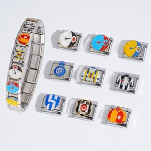 Modular Stainless Steel Soccer <b>Ball</b> Charm <b>Bracelet</b> Unisex Gift Jewelry - Product Image 1