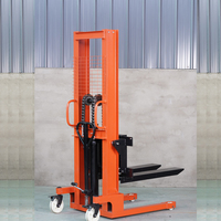 Nouveau 1 tonne 2000kg empileur manuel Folk Lift empileur récupérateur transpalette manuel chariot élévateur fourches
