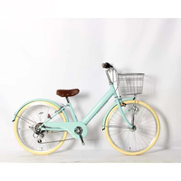 Bicicleta Urbana Clásica de 22/24 Pulgadas con Cuadro de Acero, 6 Velocidades, para Adultos, Material de Acero, Bicicleta para Mujer
