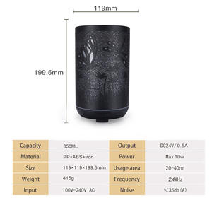 Butterfly Pattern Aroma Diffuser 300ml Mini Humidifier Night <b>Light</b> With <b>Timer</b> <b>For</b> Home Office Use - Product Image 5