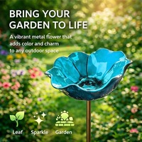 Station d'abreuvement pour abeilles en forme de fleur, piquet de jardin en métal, abreuvoir pour papillons, bacs à eau pour oiseaux pour l'extérieur