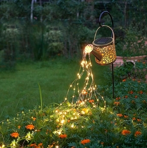 Lámpara de Jardín Solar de Hierro Forjado, Iluminación de Patio Montada en el Suelo, LED Impermeable, Fuente de Agua para Exteriores, Jarra de Agua, IP65, Tamaños Pequeños - Product Image 1