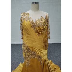 Robe <span class=keywords><strong>de</strong></span> Soirée <span class=keywords><strong>de</strong></span> Luxe Queens Dorée, Taille Plus, Mère <span class=keywords><strong>de</strong></span> <span class=keywords><strong>la</strong></span> Mariée, Mariage Élégant, Broderie <span class=keywords><strong>de</strong></span> Perles - Product Image 2