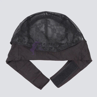 26XZY Nouveau bonnet de perruque respirant en dentelle avec bandeau pour la confection de perruques au crochet, bande de maintien pour perruque et bonnet dôme en maille, filets à cheveux noirs