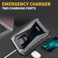 Catu daya ponsel portabel 8000MAH Starter keselamatan 12V pengisi daya baterai Booster catu daya ponsel mobil dengan pompa inflasi ban