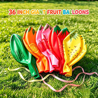 Ballons en latex ronds de 36 pouces, épais, en forme de fruits, pour enfants, pour jeux en plein air, décoration de fête, avec ruban, vente en gros de ballons en forme de fruits