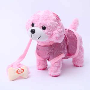 Elektrische lieder- und spazierhund-musikspielzeug für kinder plüsch-babysimulation laufen bellen husky plüsch-hundspielzeug - Product Image 3