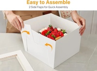 Boîtes à gâteaux carrées en carton blanc de 8''10'' 12''14'' recyclables et sans danger pour les aliments avec fenêtre, fournitures de décoration de gâteaux, cadeaux