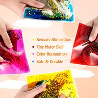Jouets Sensoriels Liquides Hexagonaux en Gel Doux et Ensemble de Carreaux Sensoriels Malléables, Tapis Anti-Goutte Liquide pour le Soulagement du Stress Autisme TDAH Enfants Adultes