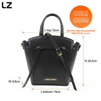Tas Tote Kulit Asli LZ Custom Logo untuk Wanita, Tas Tangan Kapasitas Besar, Tas Selempang Bahu dengan Tali Bahu yang Dapat Dilepas