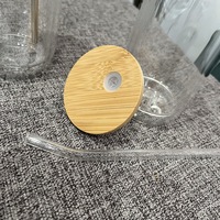 Bouteille d'eau en verre 500 ml sans BPA, écologique, avec couvercle à vis, résistante à l'eau bouillante, pour consommation directe, vente en gros, cristal