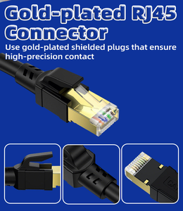 Cable LAN Cat8 para Exteriores Resistente a la Intemperie D-Sunty, SFTP con Doble Blindaje, 26AWG, Cobre Sólido Libre de Oxígeno, 40Gbps, 2000MHz, PVC, RJ45, Cable de Conexión - Product Image 1