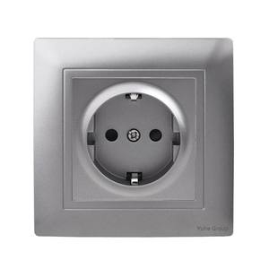Prise murale allemande simple en PC ignifuge gris 86 * 86 mm avec port USB A+C - Product Image 2
