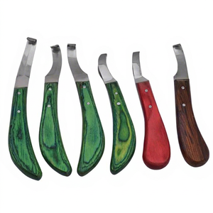 Cuchillo Profesional para Pezuñas de Caballo, Herramienta Veterinaria de Herrador con Hoja Curva, Acero Inoxidable, Mango de Madera, Ajustable y Reutilizable - Product Image 1