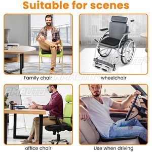 Coussin de siège de voiture en cuir PU, housses de siège automobile, coussin de chaise en mousse à mémoire de forme respirant, confortable et doux pour la maison et le bureau - Product Image 6