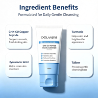 Nettoyant Visage OEM Marque Privée au Peptide de Cuivre GHK-CU, Nourrissant, Anti-Âge, Doux, au Curcuma Coréen et à l'Acide Hyaluronique