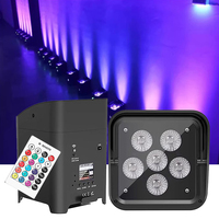 Projecteurs LED sans fil sur batterie 6x18W RGBWAUV 6-en-1, avec contrôle DMX512 et sonore, pour éclairage de scène de mariage et événements
