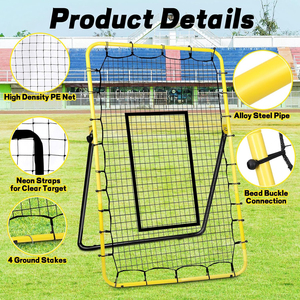 <span class=keywords><strong>Filet</strong></span> de rebond pour <span class=keywords><strong>volley</strong></span>-ball 4*7 pieds, <span class=keywords><strong>filet</strong></span> d'entraînement avec 5 angles de rebond, cadre cible pour améliorer les compétences et le temps de réaction - Product Image 2