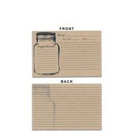 Cartes de recettes double face imprimées sur mesure, cartes en papier kraft naturel, vente en gros