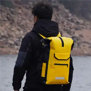 SINOTOP 25L Tarpaulin Waterproof Lightweight Backpack With Reflective Strip Easy Access Front Zippered Pocket Backpack For Trekk