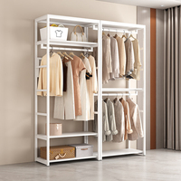 Armoire autoportante moderne en acier avec étagères réglables et tiroirs, montage facile, grande capacité pour chambre, appartement, dressing
