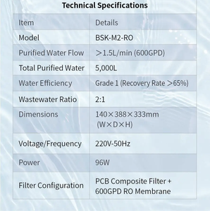 Sistema di Filtrazione dell'<span class=keywords><strong>Acqua</strong></span> a 3 Stadi, Sistema RO Senza <span class=keywords><strong>Acqua</strong></span> in Stagnazione, Filtro <span class=keywords><strong>Acqua</strong></span> Sottolavello, Depuratore d'<span class=keywords><strong>Acqua</strong></span> a Osmosi Inversa - Product Image 6