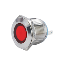 Luz de tablero piloto con indicador de Metal, lámpara LED de 22mm, Terminal de tornillo, 12V, cabeza cromada
