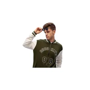 Expanded pretty rapidly Significant transformation plain look Men Wholesale Winter Varsity Jacket Color on the cuffs