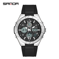 SANDA 6008 montre numérique hommes Sport chronographe Quartz montre-bracelet Original 50m étanche mâle électronique personnaliser Logo