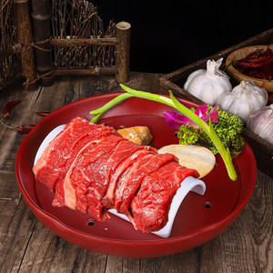 Plato de carne de res estilo montaña salvaje para hot pot, plato creativo y único de melamina para hot pot con hielo seco, carne de res con doble pimienta - Product Image 2