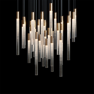 Lustre moderne en cristal LED, éclairage décoratif, lampe suspendue d'intérieur pour salon, hôtel, maison - Product Image 6
