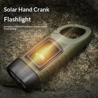 Solar LED Hand Crank Emergency Flashlight Portable Hand Powered Camping Hiking Climbing Survival Light ZEYUAN for Outdoor First
