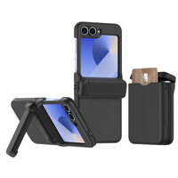 Étui pour téléphone Samsung Zflip6, porte-cartes pliable et support pour Zflip7, coque multifonctionnelle tout-en-un pour Zflip5