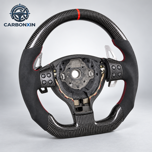 Volante de Coche Personalizado de Cuero y Fibra de Carbono Forjada para vw Volkswagen Golf 5 4 Mk 5 Jetta Passat Bora - Product Image 2