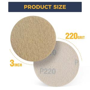 50 Discos de Lija de Óxido de Aluminio de 3 Pulgadas y Grano 220, Personalizables OEM, con Velcro para Lijadora <span class=keywords><strong>Orbital</strong></span> Aleatoria - Product Image 2