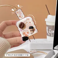 Original 18/20W chargeur câble protecteur pour iPhone 15 mignon café conception ligne de données spirale enrouleur accessoire de téléphone portable