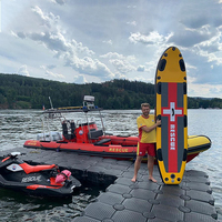 Planche de paddle gonflable de sauvetage pour le surf avec sangles de sécurité, planche de paddle de sauvetage aquatique pour les sauveteurs, pour utilisation en cas d'urgence
