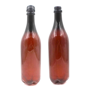Custom PET Long Neck 750ml 25oz Amber Whiskey Vodka Beer <strong>Wine</strong> Liquor Champagne Spirit <strong>Plastic</strong> <strong>Bottle</strong> - Product Image 1