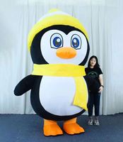 Costume de mascotte pingouin gonflable en peluche pour cosplay