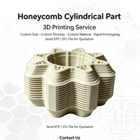 Pièce cylindrique en nid d'abeille imprimée en 3D, composant structurel léger pour le prototypage et les tests industriels