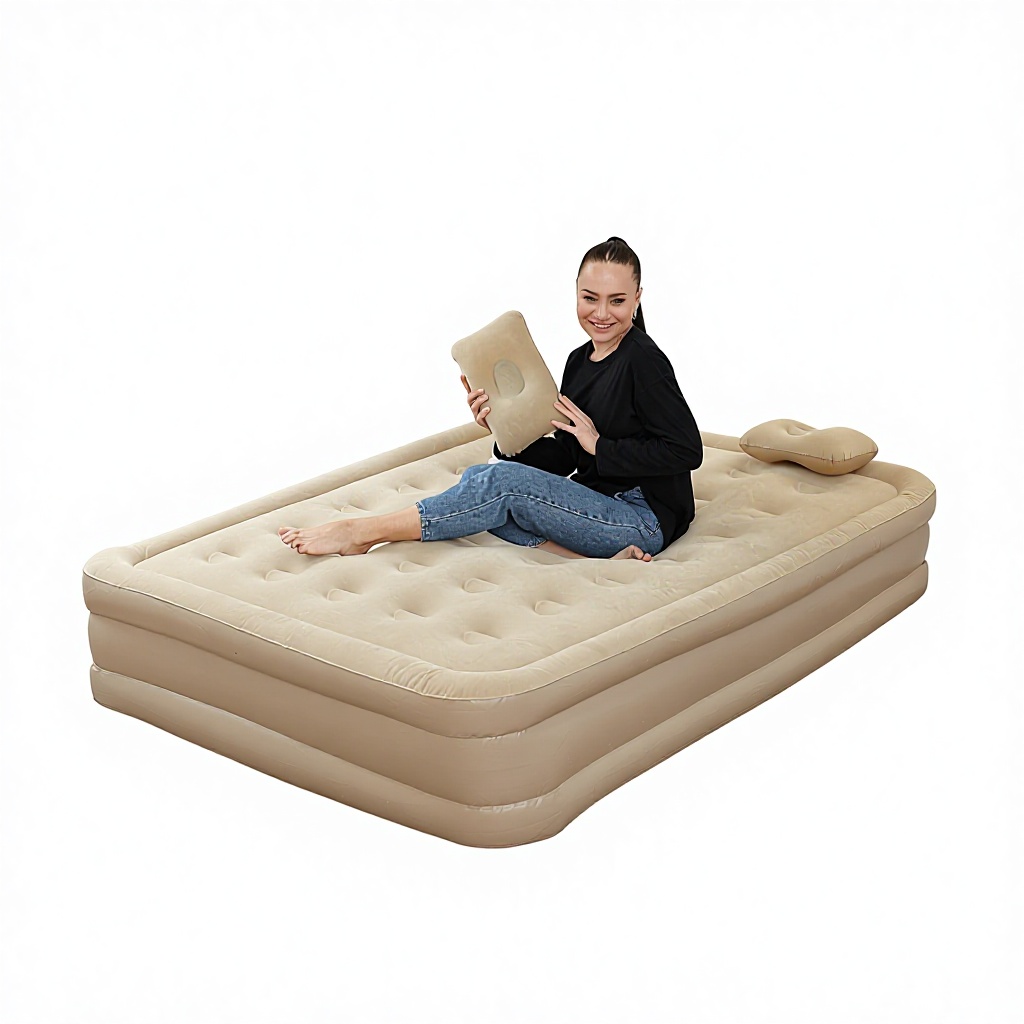 Double pompe intégrée (lit haut) beige