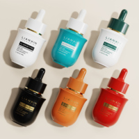 Emballage cosmétique de luxe en verre, flacon compte-gouttes pour sérum blanc 30 ml, finition mate givrée, impression sérigraphique 3D, logo personnalisé, sérum pour soins de la peau